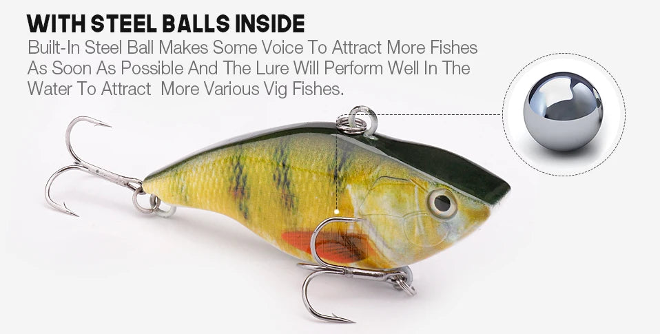 VTAVTA 7cm 18g Rattlin Vibrating Fishing Lure Sinking Wobblers