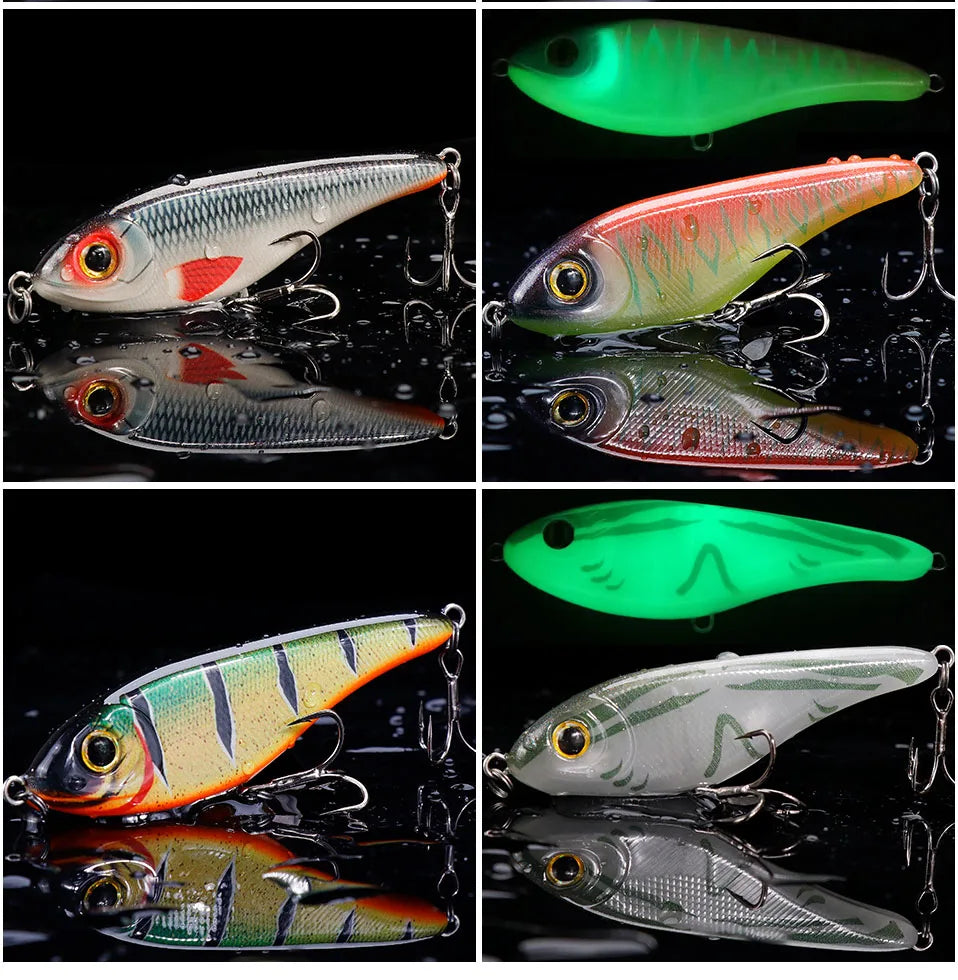 VTAVTA 6.8cm 9g Luminous Sinking Jerkbait Vibrating Rattling Wobblers