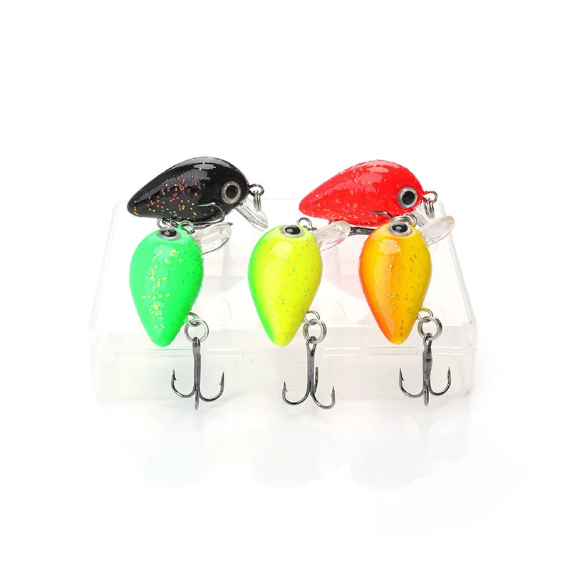 VTAVTA Mini Crank Bait 5pcs Floating Minnow Wobblers