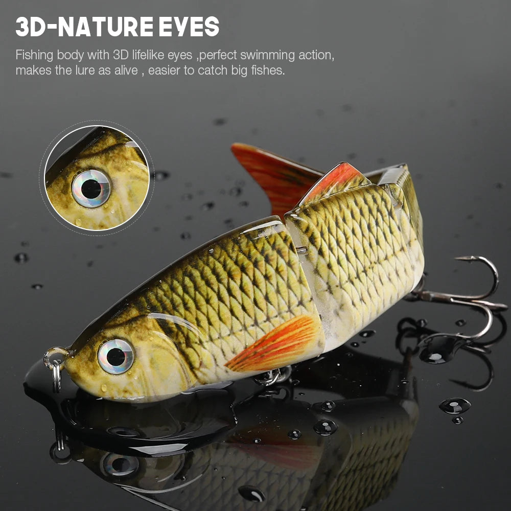 VTAVTA 12cm 16g Lifelike 4 Segment Sinking Wobbler Lure