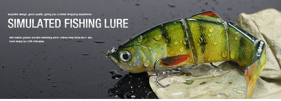 VTAVTA 12cm 16g Lifelike 4 Segment Sinking Wobbler Lure