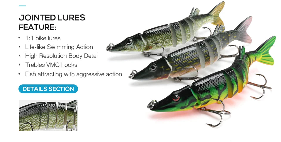 VTAVTA Segmented Lifelike Crankbaits 12.5cm 20g