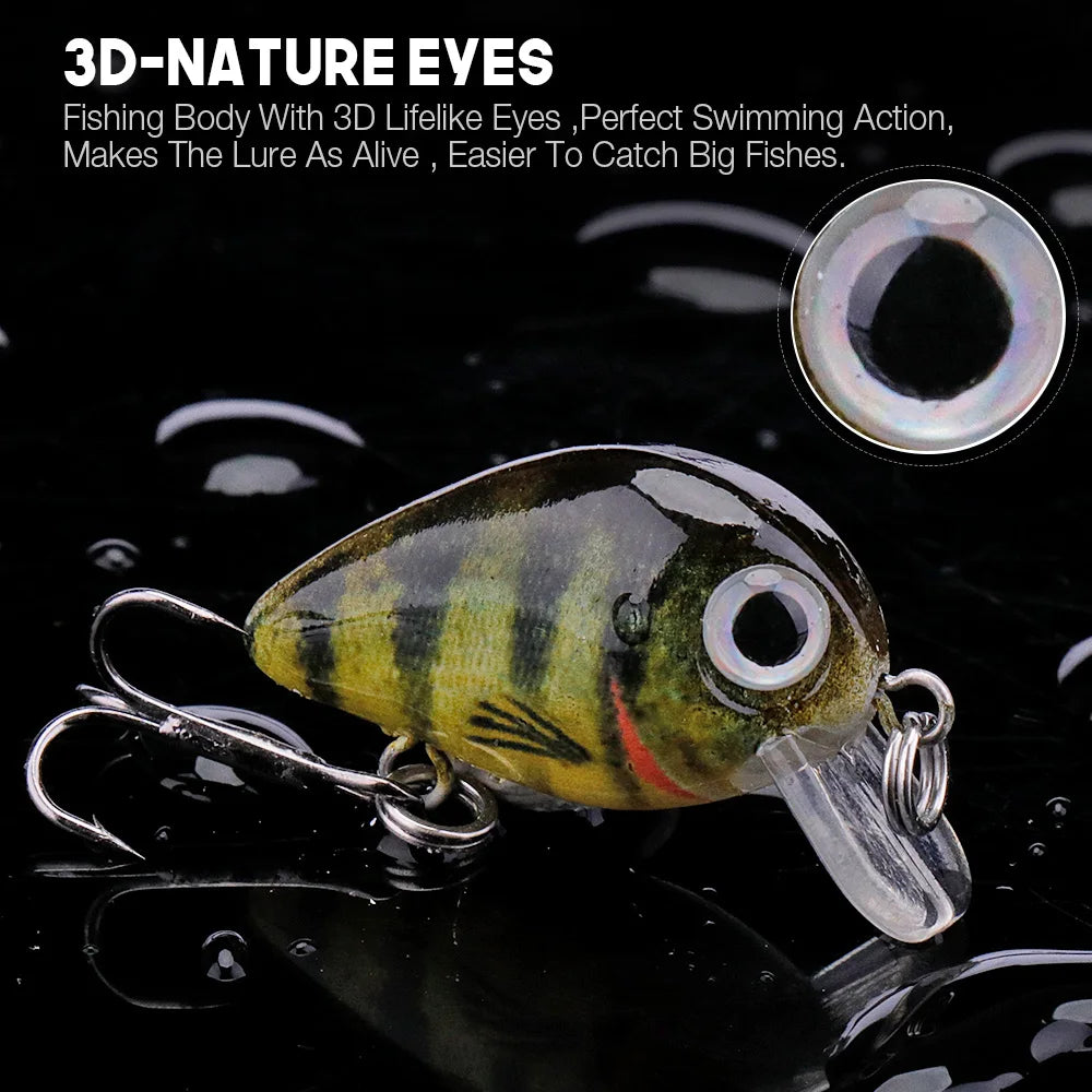 VTAVTA Mini Crank Bait 5pcs Floating Minnow Wobblers