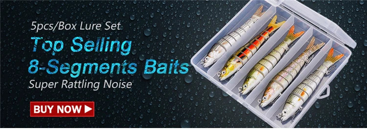 VTAVTA 5pcs Segmented Fishing Lures Set Fishing Box