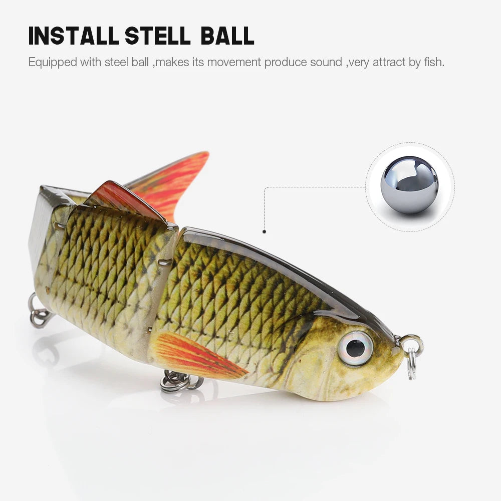 VTAVTA 12cm 16g Lifelike 4 Segment Sinking Wobbler Lure