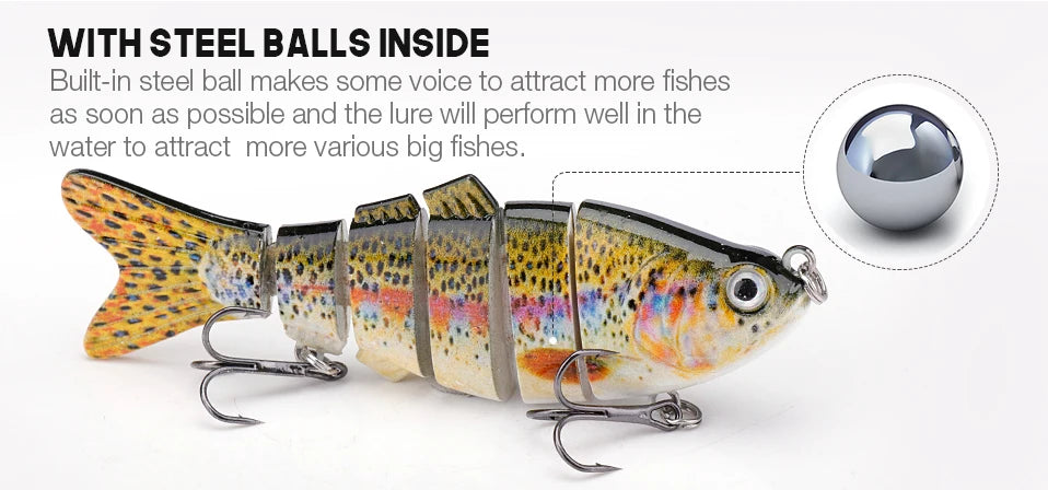 VTAVTA 5pcs Segmented Fishing Lures Set Fishing Box