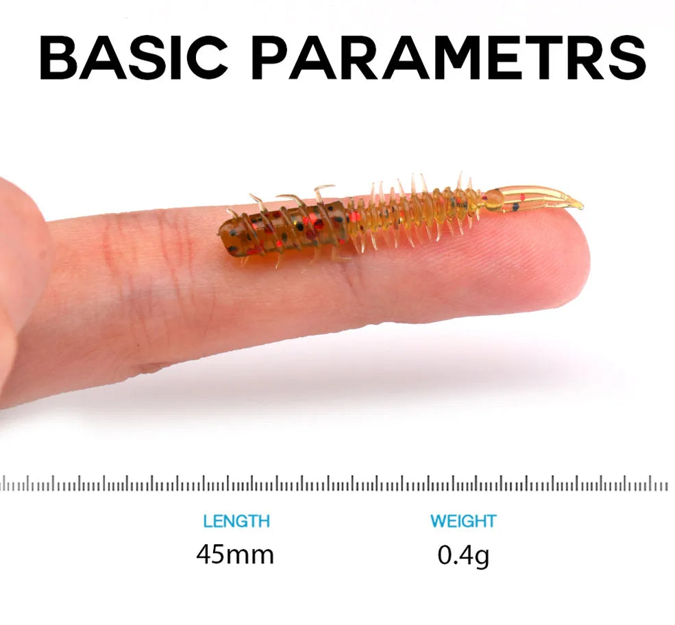 VTAVTA 50pcs Worm Silicone Bait 45mm 0.4g