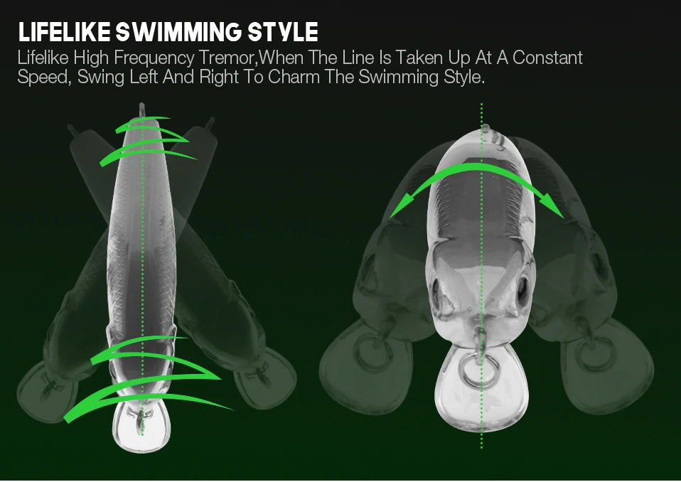VTAVTA Mini Floating Minnow Wobbler Fishing Lure 6cm 5g