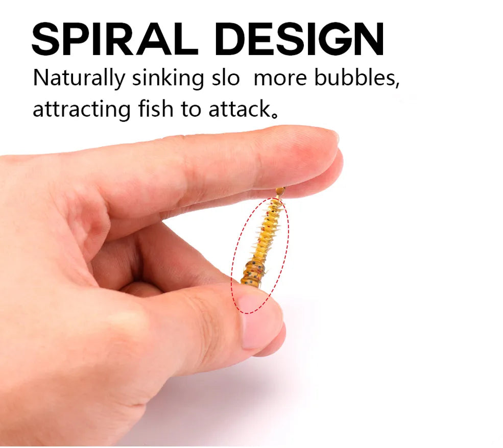 VTAVTA 50pcs Worm Silicone Bait 45mm 0.4g