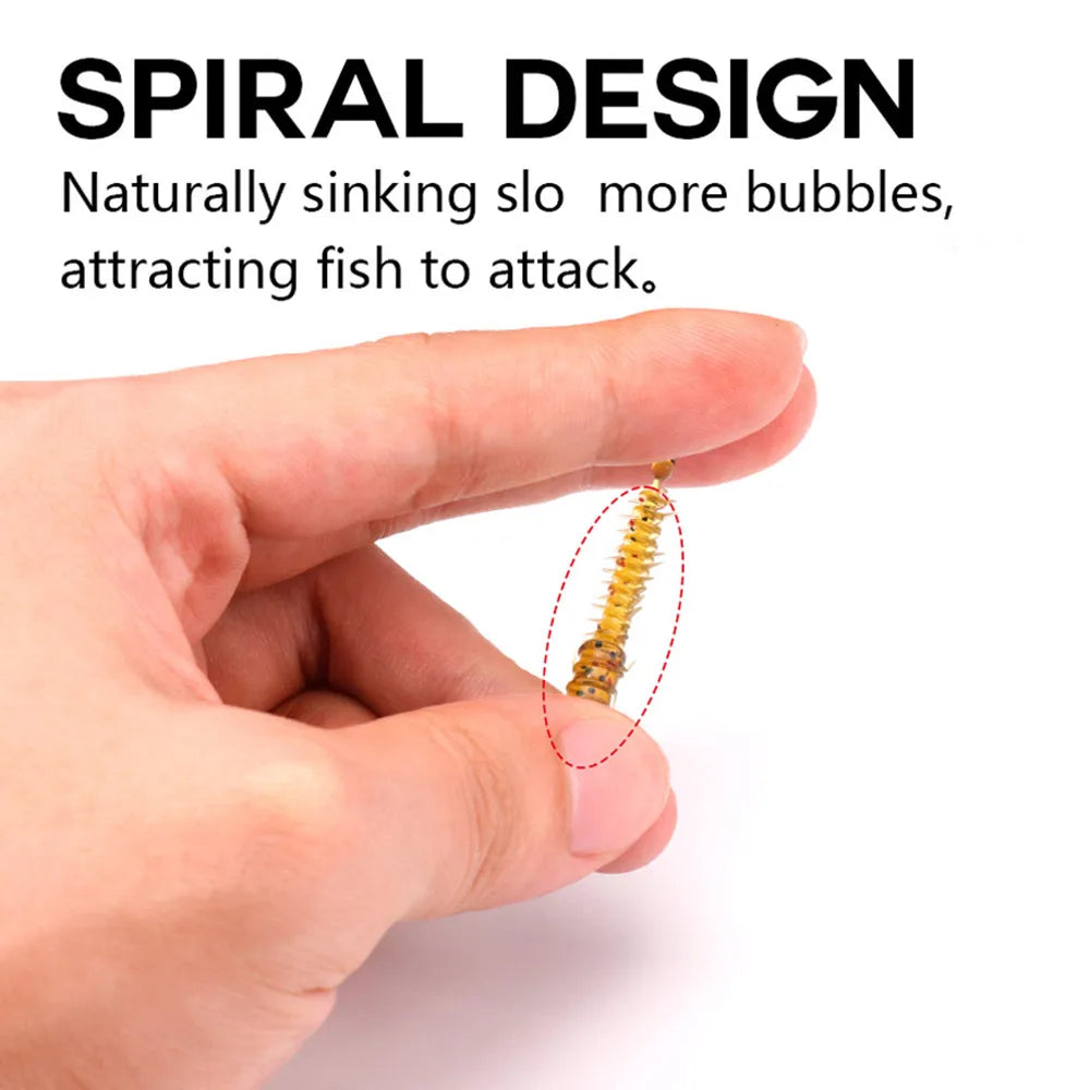 VTAVTA 50pcs Worm Silicone Bait 45mm 0.4g
