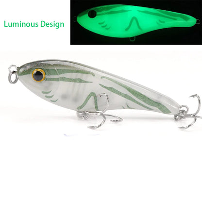 VTAVTA 6.8cm 9g Luminous Sinking Jerkbait Vibrating Rattling Wobblers