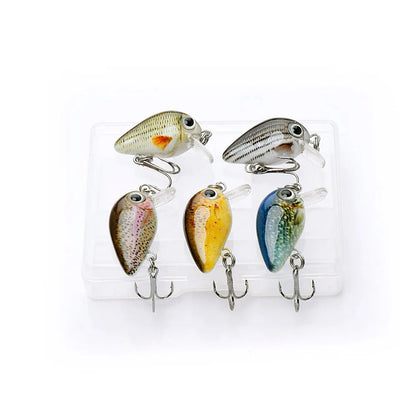 VTAVTA Mini Crank Bait 5pcs Floating Minnow Wobblers