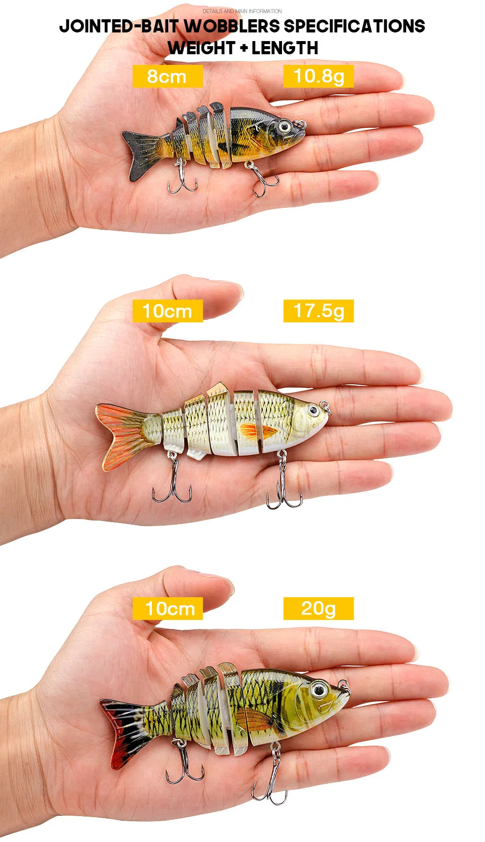 VTAVTA 5pcs Segmented Fishing Lures Set Fishing Box