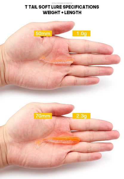 VTAVTA 20pcs/Pack Shiner Soft Lure 50mm 70mm