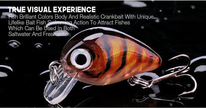 VTAVTA Mini Crank Bait 5pcs Floating Minnow Wobblers