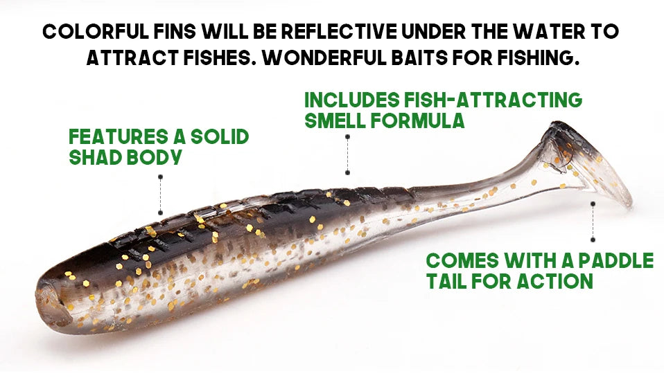 VTAVTA 20pcs/Pack Shiner Soft Lure 50mm 70mm