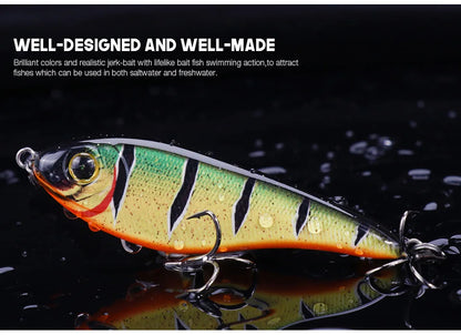 VTAVTA 6.8cm 9g Luminous Sinking Jerkbait Vibrating Rattling Wobblers