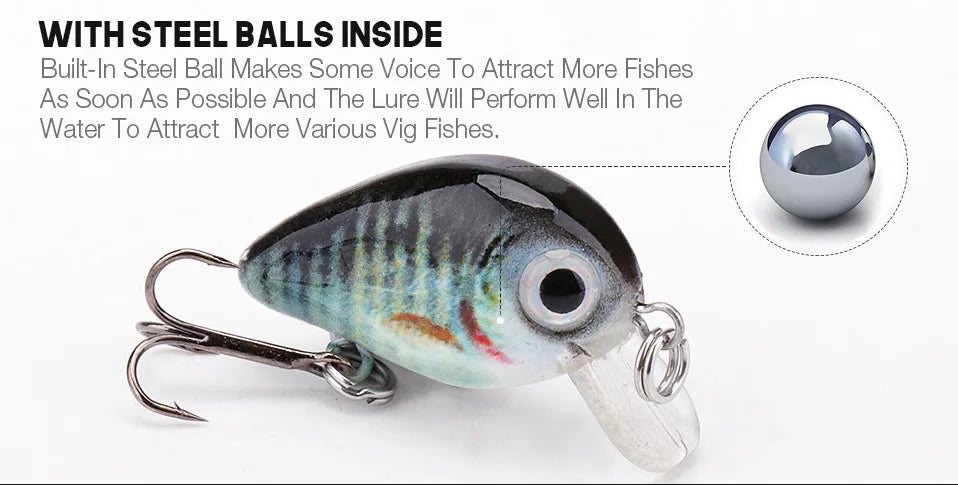 VTAVTA Mini Crank Bait 5pcs Floating Minnow Wobblers