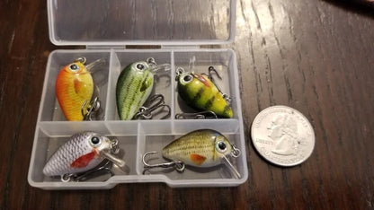 VTAVTA Mini Crank Bait 5pcs Floating Minnow Wobblers