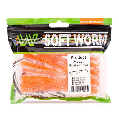 VTAVTA 20pcs/Pack Shiner Soft Lure 50mm 70mm