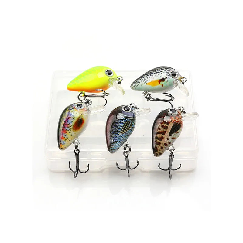 VTAVTA Mini Crank Bait 5pcs Floating Minnow Wobblers