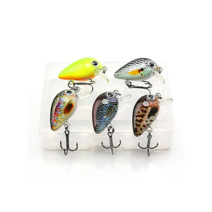VTAVTA Mini Crank Bait 5pcs Floating Minnow Wobblers