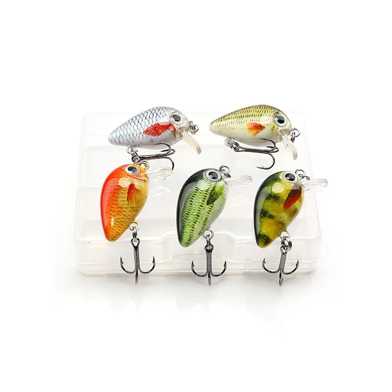 VTAVTA Mini Crank Bait 5pcs Floating Minnow Wobblers