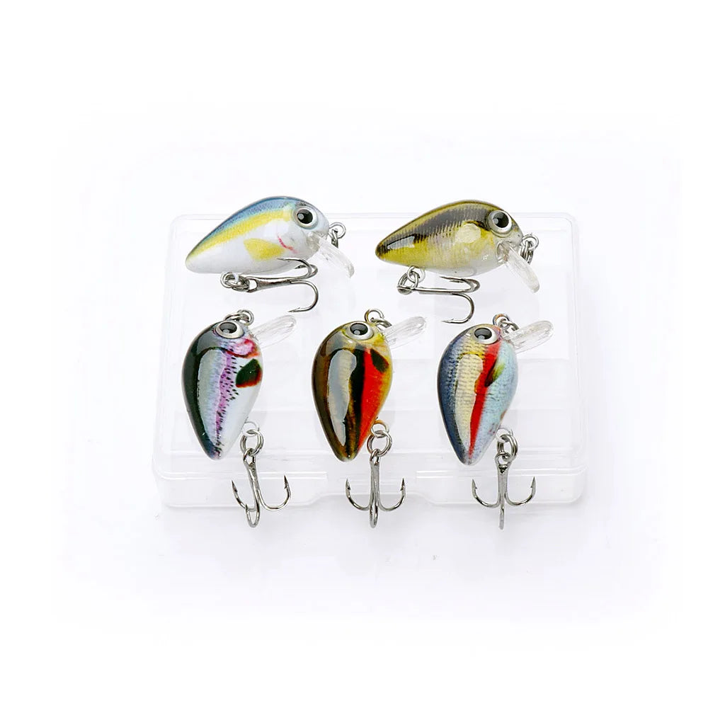 VTAVTA Mini Crank Bait 5pcs Floating Minnow Wobblers