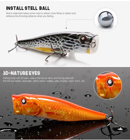 VTAVTA 8.5cm 13.5g Floating Popper Crankbait Fishing Lure