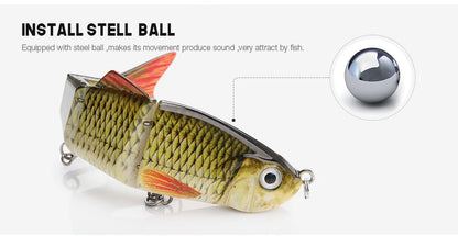 VTAVTA 12cm 16g Lifelike 4 Segment Sinking Wobbler Lure