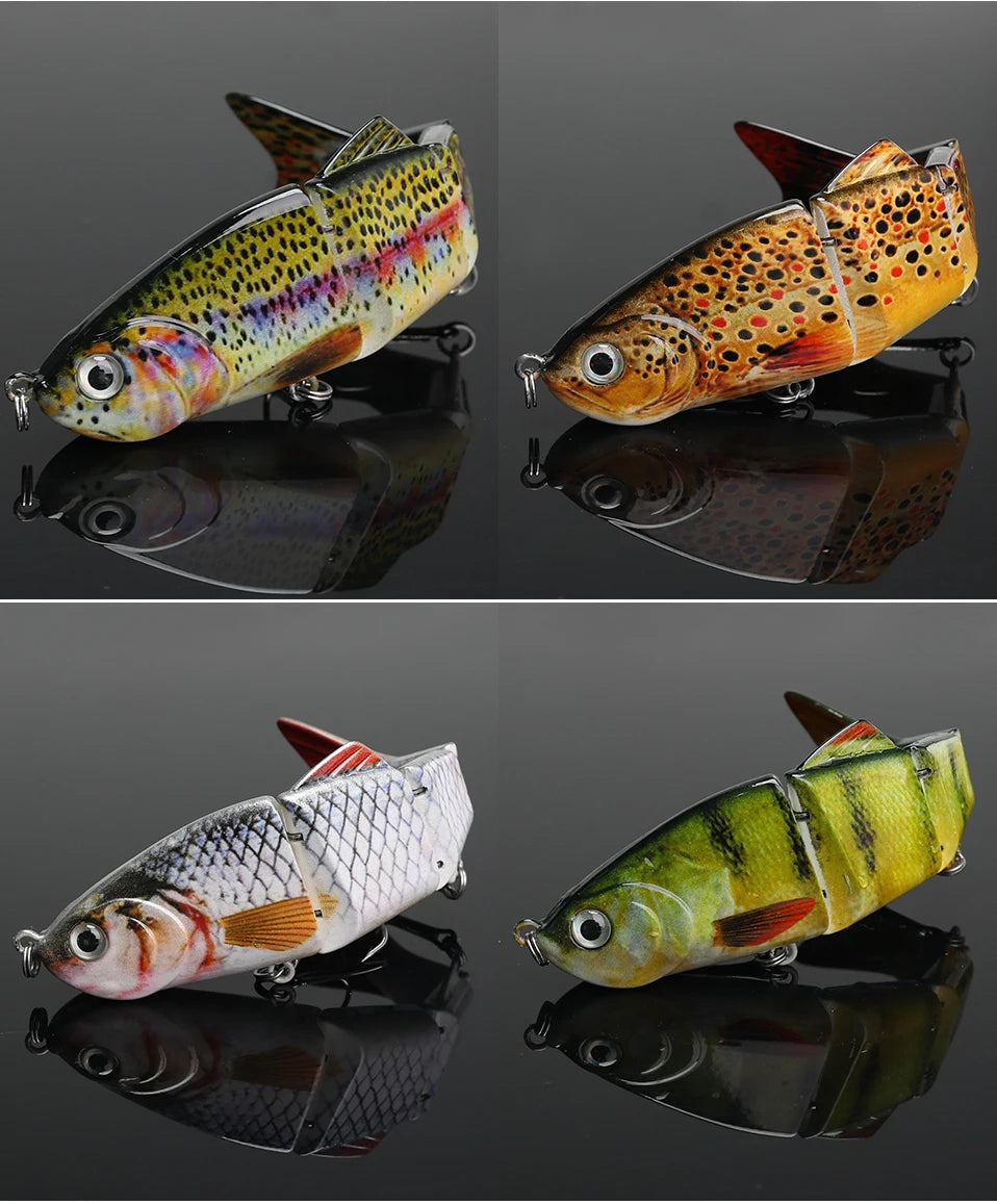 VTAVTA 12cm 16g Lifelike 4 Segment Sinking Wobbler Lure