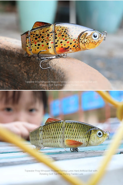 VTAVTA 12cm 16g Lifelike 4 Segment Sinking Wobbler Lure