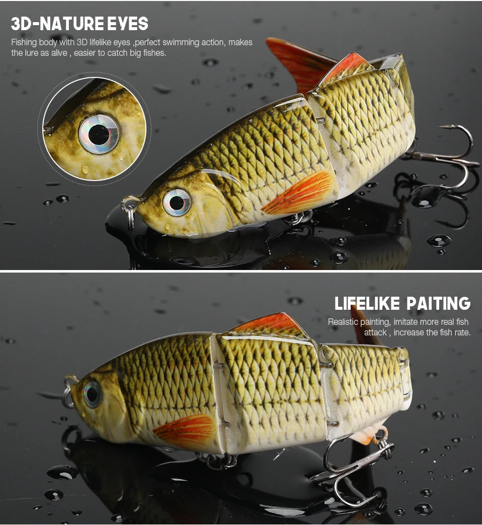 VTAVTA 12cm 16g Lifelike 4 Segment Sinking Wobbler Lure