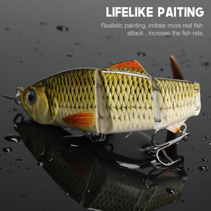 VTAVTA 12cm 16g Lifelike 4 Segment Sinking Wobbler Lure