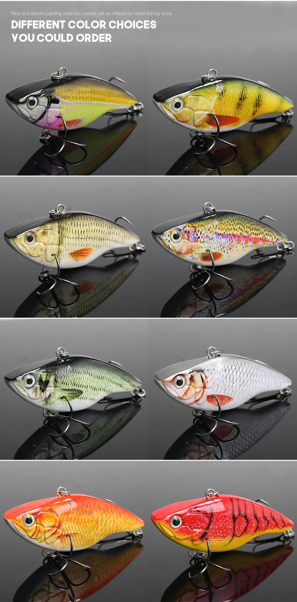 VTAVTA 7cm 18g Rattlin Vibrating Fishing Lure Sinking Wobblers