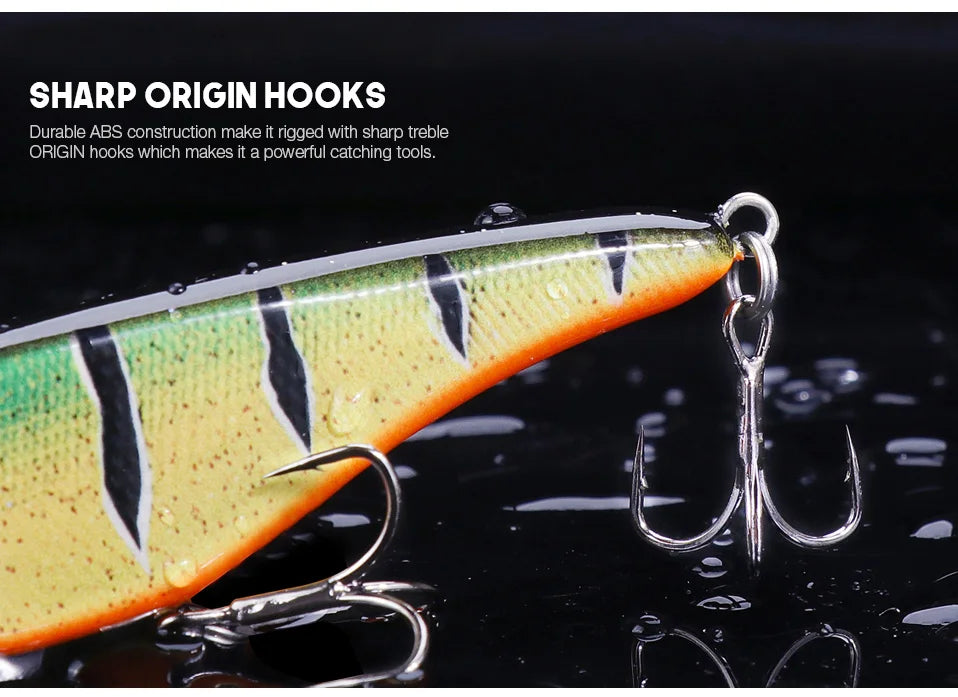 VTAVTA 6.8cm 9g Luminous Sinking Jerkbait Vibrating Rattling Wobblers