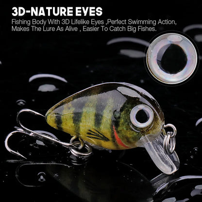 VTAVTA Mini Crank Bait 5pcs Floating Minnow Wobblers