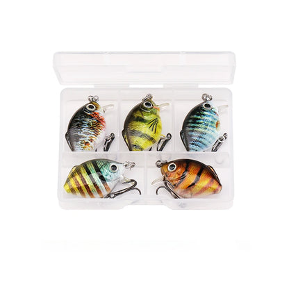 VTAVTA Mini Crank Bait 5pcs Floating Minnow Wobblers
