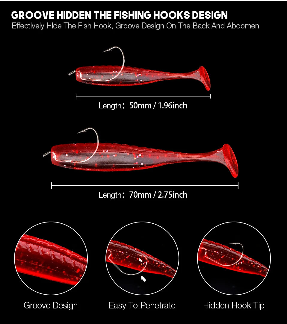 VTAVTA 20pcs/Pack Shiner Soft Lure 50mm 70mm