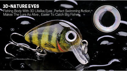 VTAVTA Mini Crank Bait 5pcs Floating Minnow Wobblers