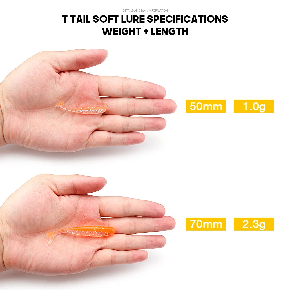 VTAVTA 20pcs/Pack Shiner Soft Lure 50mm 70mm