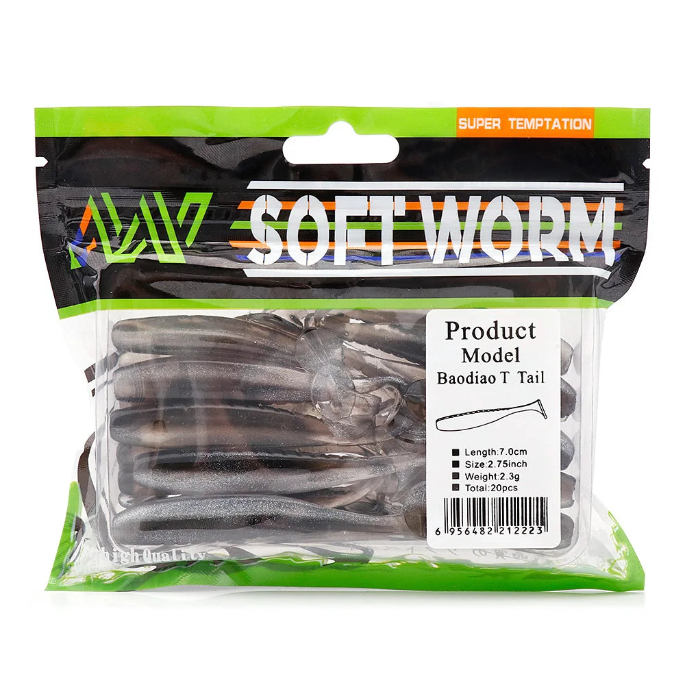 VTAVTA 20pcs/Pack Shiner Soft Lure 50mm 70mm