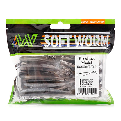 VTAVTA 20pcs/Pack Shiner Soft Lure 50mm 70mm