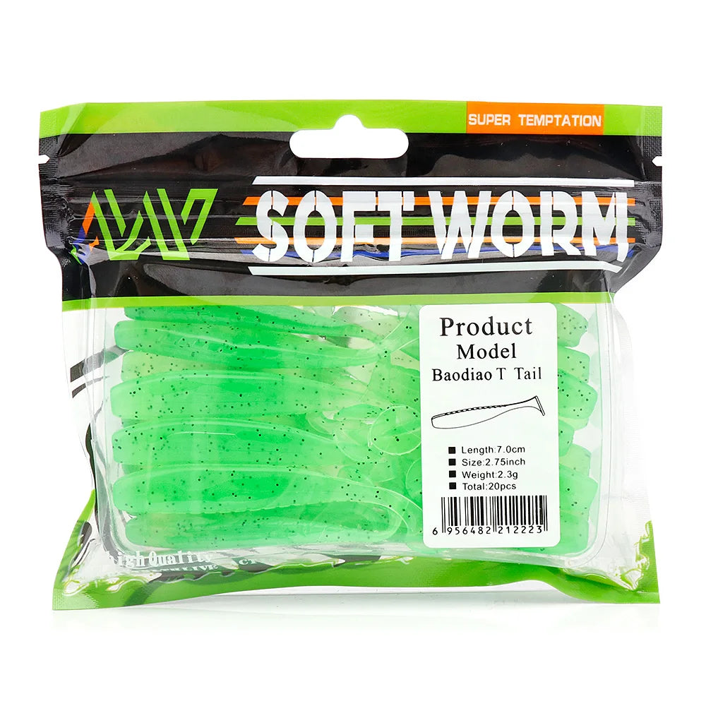 VTAVTA 20pcs/Pack Shiner Soft Lure 50mm 70mm
