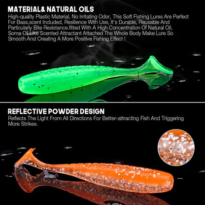 VTAVTA 20pcs/Pack Shiner Soft Lure 50mm 70mm