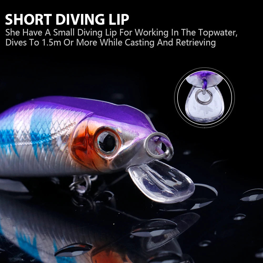 VTAVTA Mini Floating Minnow Wobbler Fishing Lure 6cm 5g