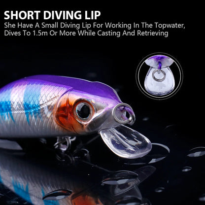 VTAVTA Mini Floating Minnow Wobbler Fishing Lure 6cm 5g
