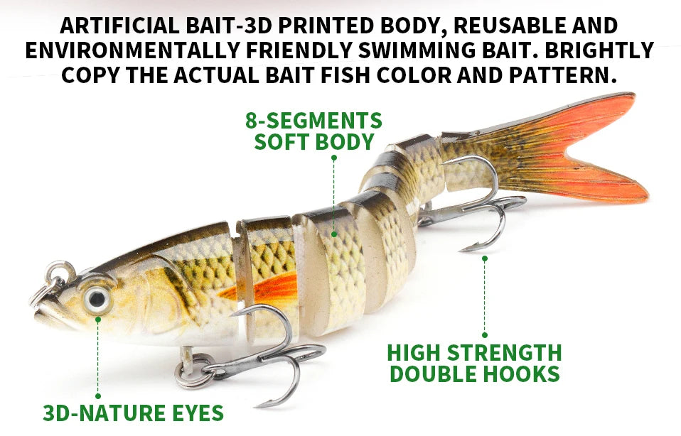 VTAVTA 100mm 10.5g 8-Segmented Sinking Fishing Lure