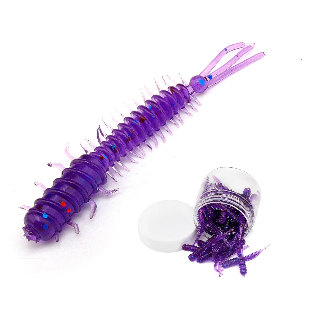 VTAVTA 50pcs Worm Silicone Bait 45mm 0.4g
