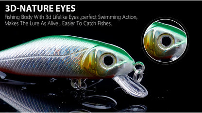 VTAVTA Mini Floating Minnow Wobbler Fishing Lure 6cm 5g